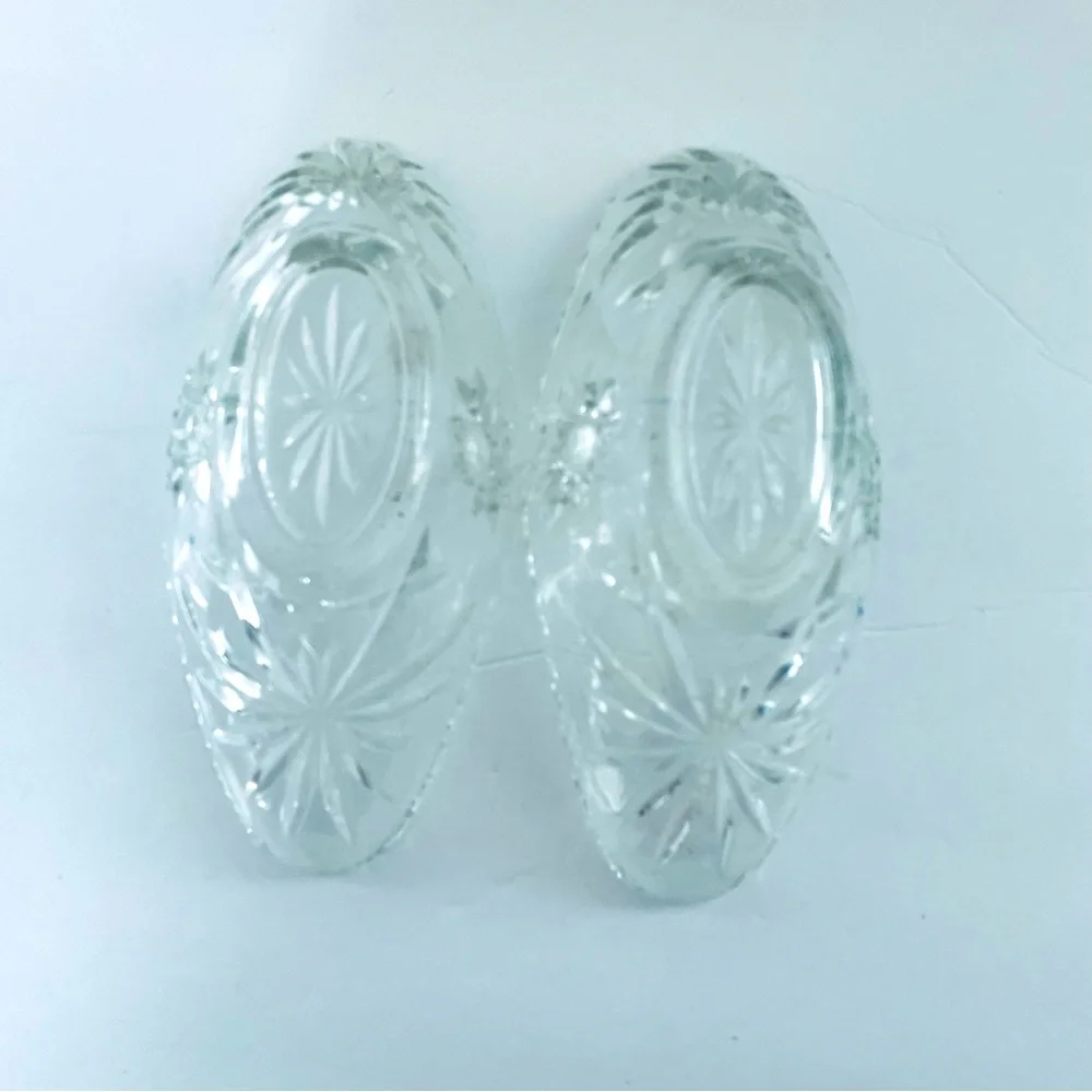 Anchor Hocking Prescot vintage “Star of David” glass Gondola Dishes set of two